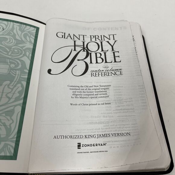 Holy Bible King James Version Reference Black Large Print Zondervan - Picture 9 of 10